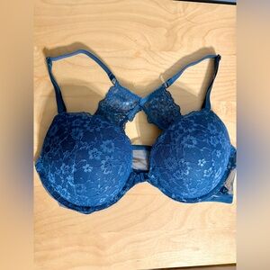Victoria’s Secret Blue Racerback Lace Bra 36C